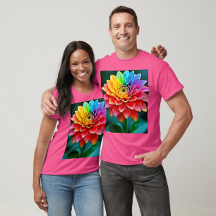 T-shirt Art de rêve pétale arc-en-ciel dynamique
