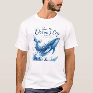 T-shirt Art de sensibilisation à l'aquarelle Baleine Océan