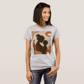 T-shirt Art de silhouette abstraite boho de mère et d'enfa (Devant entier)