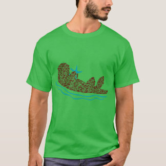 T-shirt Art de silhouette de loutre de mer réalisé à parti