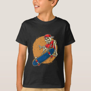 T-shirt Art de skateboard cool squelette skateboard kickfl