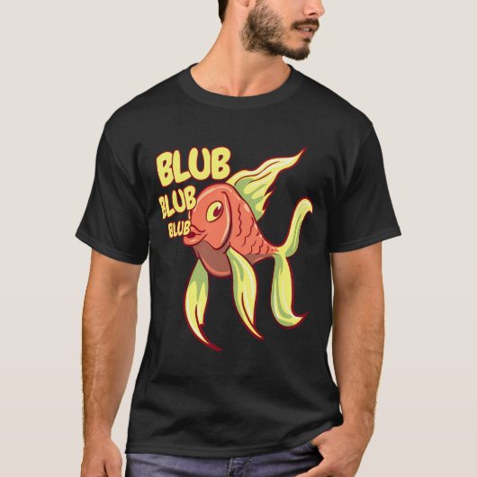 T-shirt art de stickers de poisson doré, conception (Devant)