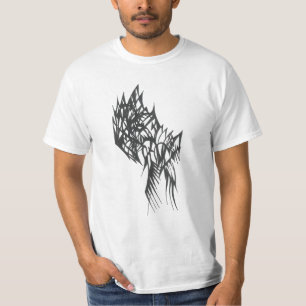 T-shirt Art de tatouage tribal abstrait noir et blanc Fran