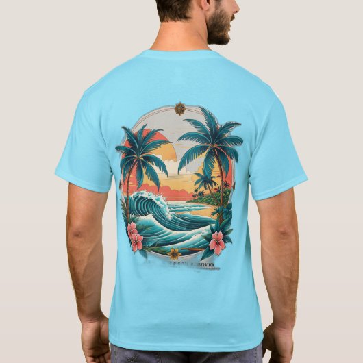 T-shirt Art de tatouage tropical - Sailor Jerry Design ins (Dos)