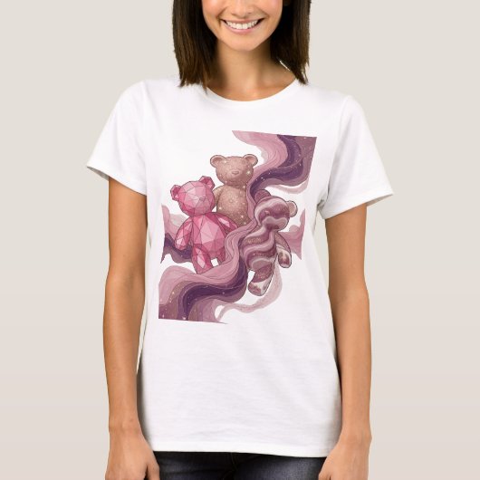 T-shirt Art de texte 3D argent classique non décoré (Devant)
