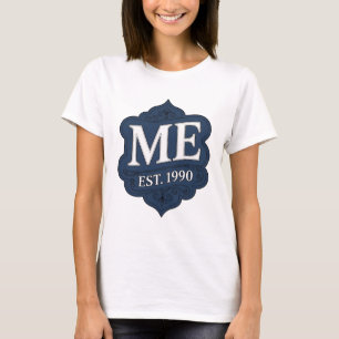 T-shirt Art de texte 3D argenté crisp ME EST 1990