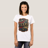 T-shirt Art de texte 3D Dynamic Gold TEXAS (Devant entier)