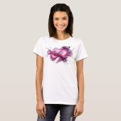 T-shirt Art de texte 3D en argent moderne INFINITY (Devant entier)