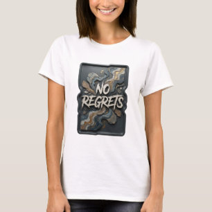 T-shirt Art de texte 3D Fresh Silver SANS REGRETS