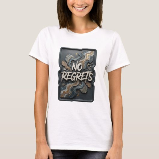 T-shirt Art de texte 3D Fresh Silver SANS REGRETS (Devant)
