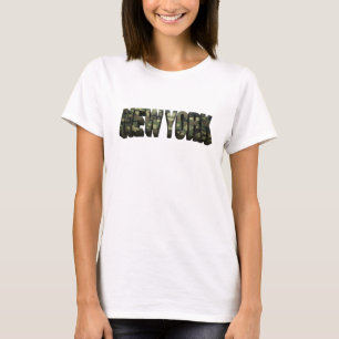 T-shirt Art de texte 3D jaune spirituel NEW YORK