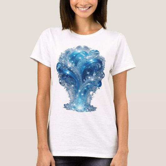 T-shirt Art de texte 3D Trendy Blue ELEMENT EAU (Devant)