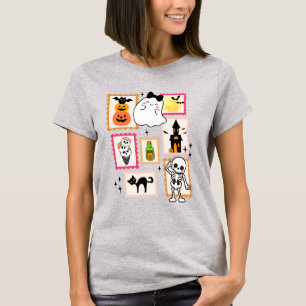 T-shirt Art de timbre postal Halloween Fantôme Mignon Effr