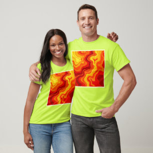 T-shirt Art de topographie abstraite ardente