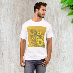 T-shirt Art de tournesol grunge gras floral jaune rustique
