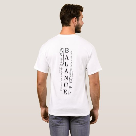 T-shirt Art de typographie de citation Équilibre Esprit & (Dos entier)