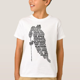 T-shirt Art de typographie de joueur de hockey