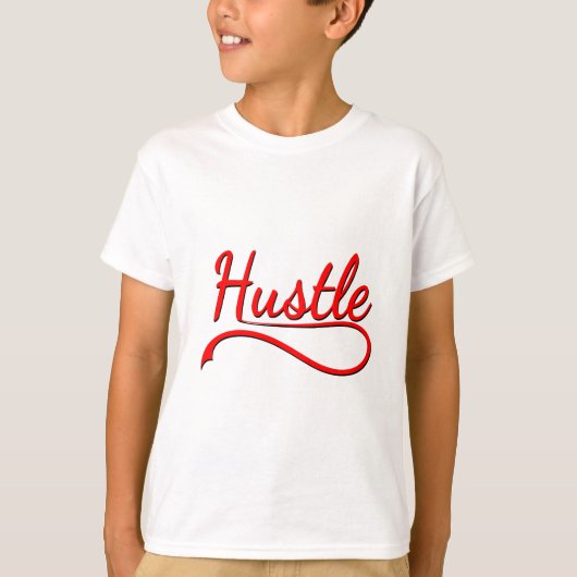 T-shirt Art de typographie Hustle (Devant)