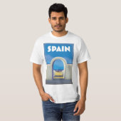T-shirt art de vacances rétro en Espagne (Devant entier)