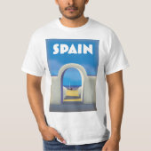 T-shirt art de vacances rétro en Espagne (Devant)