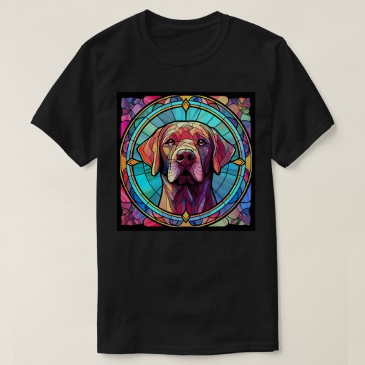 T-shirt Art de verre teinté de Labrador (Design devant)