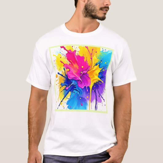 T-shirt Art d'éclaboussure couleur émotionnelle (Devant)