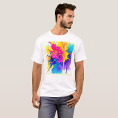 T-shirt Art d'éclaboussure couleur émotionnelle (Devant entier)