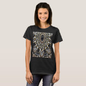T-shirt art deco black and gold bohemian pattern  (Devant entier)