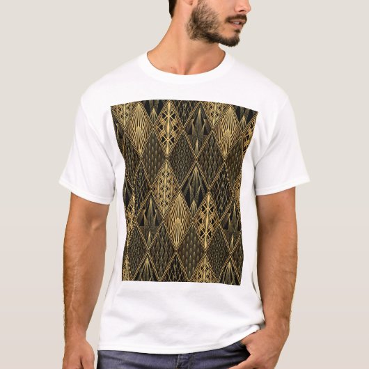 T-shirt Art Déco Black Gold Elegance (Devant)