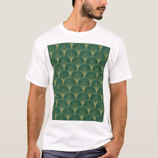 T-shirt Art déco feuille de palme verte