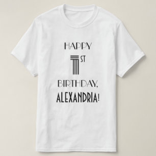 T-shirt Art Déco Inspiré Look 1er Birthday Party Shirt