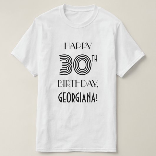T-shirt Art Déco Inspiré Look 30th Birthday Party (Design devant)