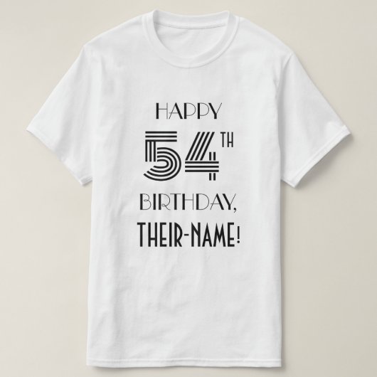 T-shirt Art Déco Inspiré Look 54th Birthday Party (Design devant)