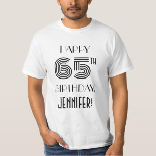 T-shirt Art Déco Inspiré Look 65th Birthday Party Shirt