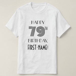 T-shirt Art Déco Inspiré Look 79th Birthday Party Shirt