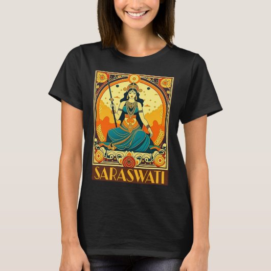 T-shirt Art déco Saraswati (Devant)