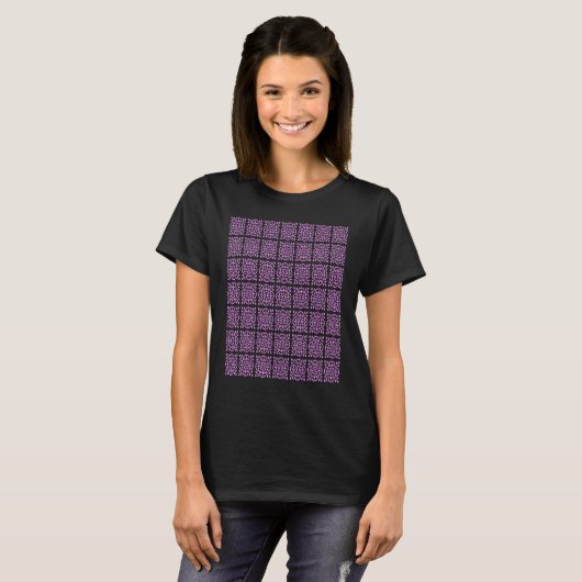T-shirt Art Deco Style Repeat Pattern Lilac Pink (Devant entier)
