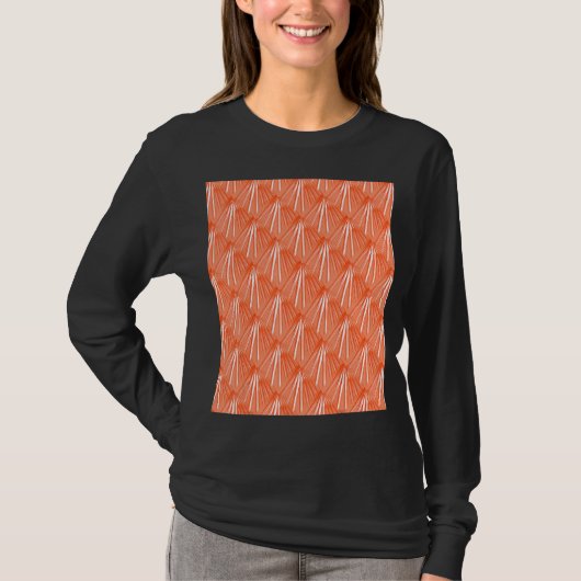T-shirt Art Déco Tropical Beach Palm Vacation Vector Orang (Devant)