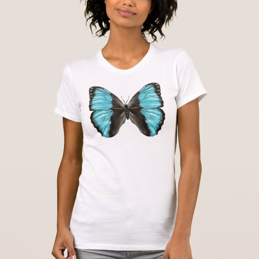 T-shirt Art des insectes papillon bleu (Devant)