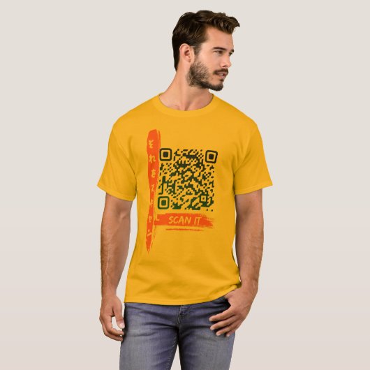 T-shirt Art Design unique QR Code Scan Pour Visiter Insta (Devant entier)