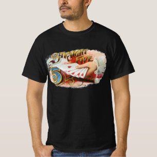 T-shirt Art d'étiquette de cigare vintage Straight Flush a