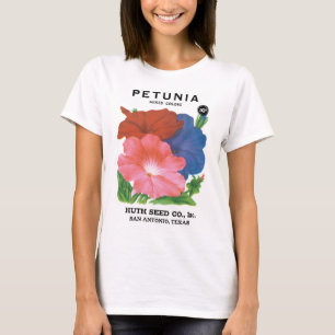 T-shirt Art d'étiquette de paquet de graines vintage, fleu