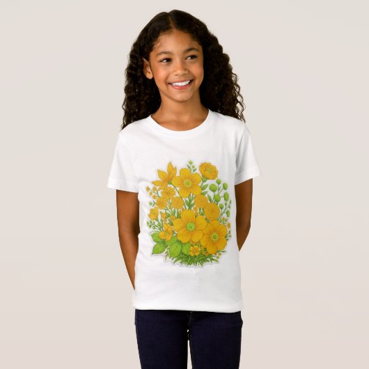 T-Shirt art d'impression de design floral  (Devant entier)