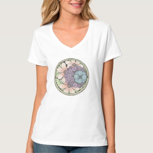 T-shirt art doodle Flower4. (Devant)