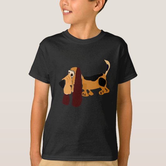 T-shirt Art drôle de primitif de Basset Hound (Devant)