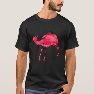 T-shirt Art du chameau à l'aquarelle Animal réaliste