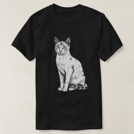 T-shirt Art du Chat Assis (Design devant)