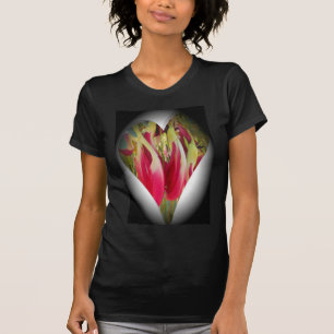 T-shirt Art du coeur floral