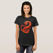 T-shirt Art du dragon de feu rouge | Conception de dragon (Devant entier)