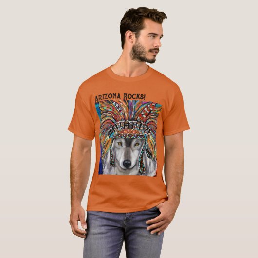 T-shirt Art du Loup Gris (Devant entier)